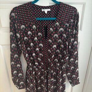 Daniel Rainn DR2 Black Paisley Long-Sleeved Dress